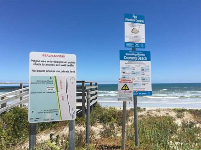 Sign at the granites