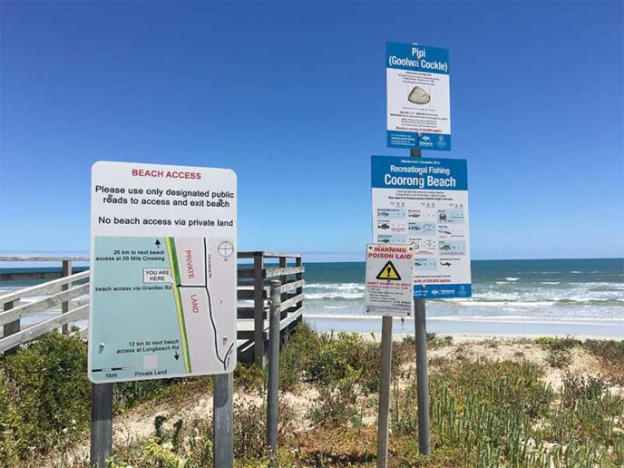 Sign at the granites